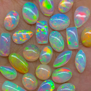 Cabochon d'opale éthiopienne naturelle de bonne qualité Multi Flashy Opal Cabochon Lot mélange forme Welo opale pour la fabrication de bijoux - Product Image 5