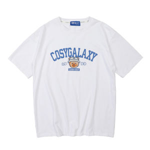 เสื้อยืดโชว์ไหล่โอเวอร์ไซส์สำหรับผู้ชายใส่ได้ทั้งชายและหญิงผ้าคอตตอน100% พิมพ์ลายฮิปฮอปปักลายขายส่งสต็อกสำหรับผู้ชายทรงสลิมฟิต - Product Image 4