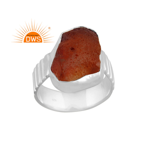 Best Selling Fine Sterling Silver Natural Rough Carnelian Gemstone <b>Statement</b> <b>Ring</b> Custom Jewelry Manufacturer - Product Image 1