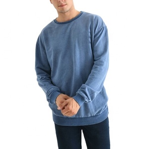 Sweat-shirt épais délavé à l'acide pour homme 300 GSM, style vintage streetwear, col rond, fabricant OEM personnalisé sous marque privée - Product Image 4