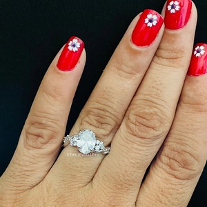 14K oro sólido 2 Ct CVD IGI certificado Diamante solitario anillo de compromiso, 2 Ct corte ovalado laboratorio cultivado diamante solitario anillo de diamante - Product Image 2