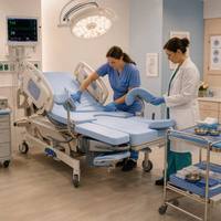 Lit d'accouchement multifonctionnel électrique certifié CE, table d'accouchement obstétrique gynécologique pour hôpital