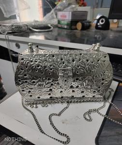 Bolso de mano de noche de Metal de latón de calidad premium indio, eslinga metálica de plata oxidada, recién llegado para bodas - Product Image 6