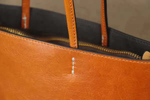 ALW Sac fourre-tout en cuir véritable de grande capacité pour femmes, sac à bandoulière à fermeture éclair ouverte, chaînes de broderie pour le travail, le bureau et le quotidien - Product Image 6