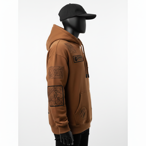 Sudadera con Capucha para Hombre, Algodón, Poliéster, Felpa, 320 GSM, Color Marrón Suave, Logotipo Personalizado con Transferencia de Calor de Silicona, Sudaderas Básicas para Hombre - Product Image 3