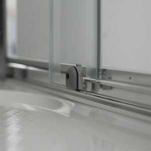 Paroi de douche carrée transparente Ferrara 90x90 cm, hauteur 195 cm, style moderne, rideau inclus - Product Image 3