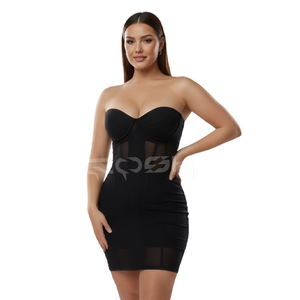 Corsé de Malla Negra Transparente al por Mayor con Varillas de Acero, Corsé Moldeador de Cintura de Alta Calidad, Transpirable - Product Image 3