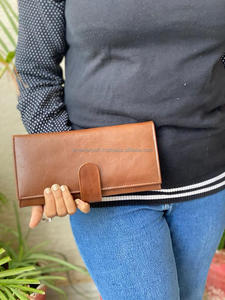 Nouveau Style vente chaude véritable pochette en cuir Crunch faite à la main portefeuille élégant décontracté en cuir pleine fleur pochette à trois volets pour les femmes - Product Image 4