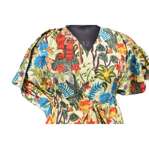 Kaftan Algodón Mujeres Handblock Floral Impreso Robe Sleepwear Maxi Dress - Product Image 3