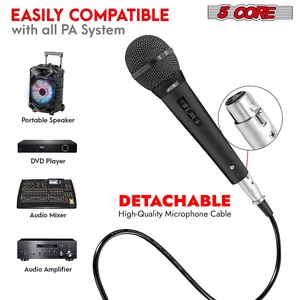 5Core XLR <b>Microphone</b> Dynamic Mic Karaoke <b>Singing</b> Studio Mics Handheld Microfono - Product Image 4