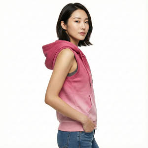 Sweat-shirts sans manches à capuche personnalisés avec logo, couleurs et tailles imprimées, vêtements décontractés pour femmes, vêtements de sport, prix de gros, débardeurs à capuche - Product Image 3