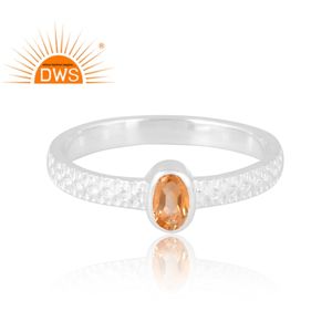 แหวนพลอยซิทรีนธรรมชาติสีเงินสเตอร์ลิง925ดีไซน์ทันสมัยเครื่องประดับออกแบบได้ตามต้องการของขวัญสำหรับผู้หญิงสำหรับผู้หญิงสำหรับเธอ - Product Image 3