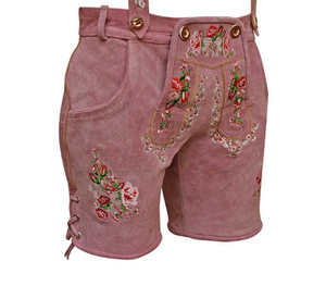 Lederhosen Original para mujer más atractivo Dark German Bavarian Hot Shorts señoras pantalones cortos cintura Oktoberfest Lederhosen - Product Image 3