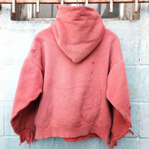 2025 basiques coton mélangé plaine broderie pull à capuche sérigraphie hommes grandes tailles en détresse lavé à l'acide sweats à capuche - Product Image 2