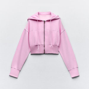 Wholesale Women Crop Tracksuit Jogger <b>Set</b> 2025 Womens Clothing Custom <b>Embroidery</b> Logo Two Pieces Full Zip up Crop Hoodie <b>Set</b> - Product Image 5