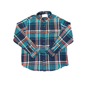 Service OEM, chemises en flanelle à carreaux fabriquées en usine pour enfants et garçons, chemises à col rabattu de conception personnalisée et décontractée de grande taille pour enfants - Product Image 1
