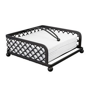 Servilleteros negros imperiales modernos, Decoración de mesa de metal para fiestas de boda y cenas, Exportación de fabricante OEM - Product Image 4