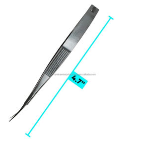 Ciseaux et pinces à épiler professionnels en acier inoxydable à pointes affûtées, couleur argent, pour sourcils et cils - Product Image 5