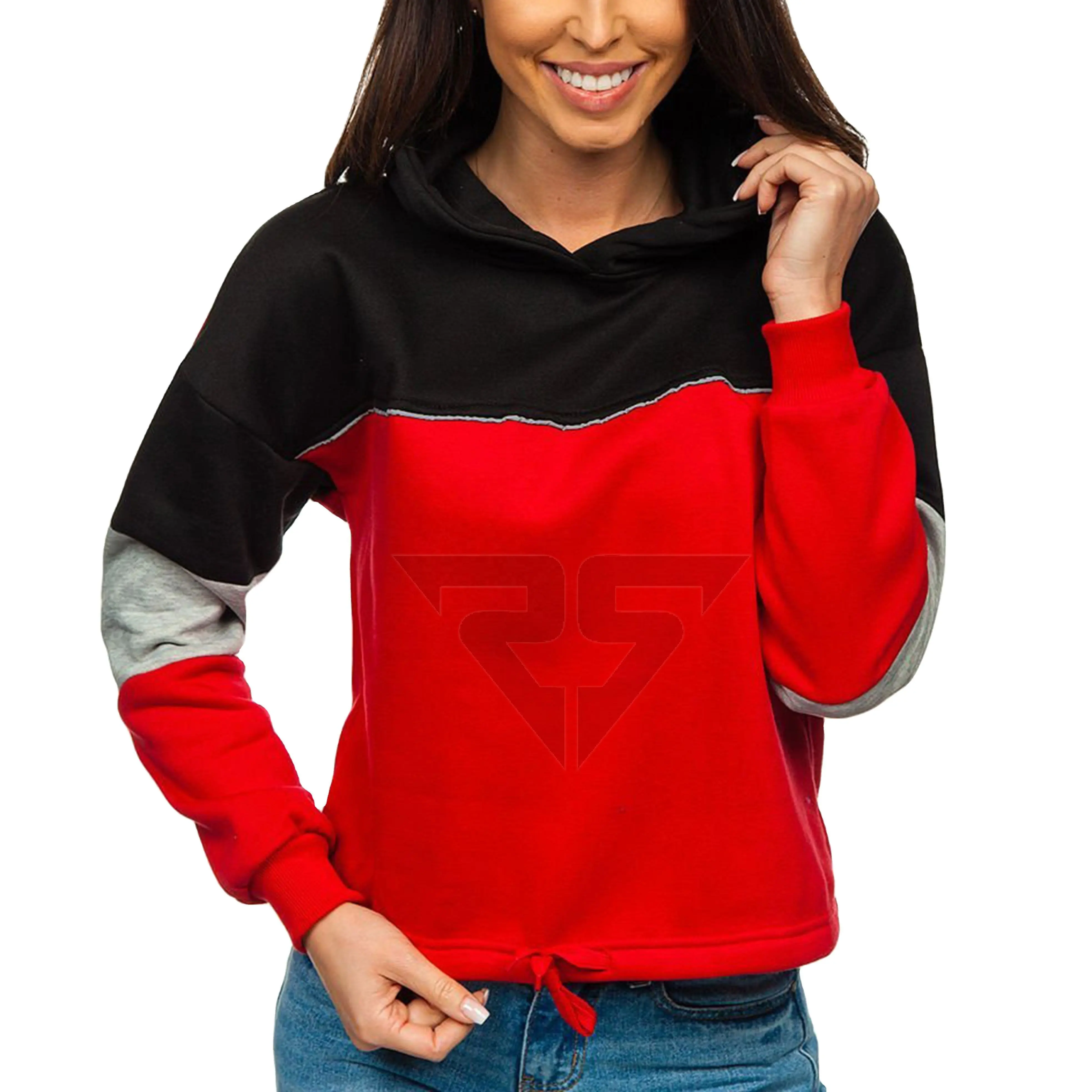 Hoodie wanita kasual kualitas terbaik Sweatshirt Web Pullover katun tebal cetakan layar Logo kustom hoodie wanita