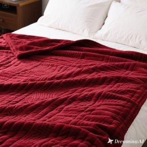 ผ้าห่มขนแกะเนื้อนุ่มลายนูนสีน้ำตาลแดงขนาดควีนไซส์ดีไซน์หรูหรา - Product Image 3