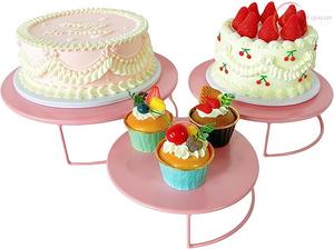 Support à gâteau en métal de qualité supérieure avec une finition moderne élégante, parfait pour les gâteaux de mariage, les tables de desserts, les fêtes et l'affichage à domicile - Product Image 4