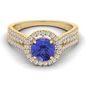 แหวนเพชร Tanzanite ประดับเพชร14K สีโรสโกลด์สำหรับผู้หญิงราคาขายส่งสำหรับงานแต่งงานของขวัญครบรอบแต่งงาน - Product Image 6