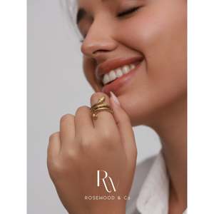 Anello Statement Placcato Oro 18K con Serpente Avvolgente, Inossidabile, con Occhio di Allah e Serpente Verde Intarsiato, Idea Regalo - Product Image 3