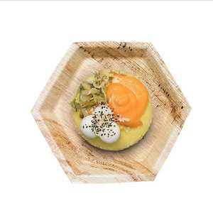 Assiettes hexagonales biodégradables en feuille de palmier Areca pour des solutions de vaisselle écologiques et jetables sûres - Product Image 5