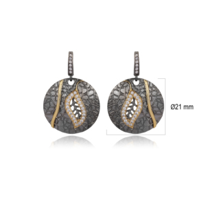 Pendientes de Plata de Ley 925 con Forma de Hoja de Filigrana, Hechos a Mano en Turquía, Chapados en Oro, con Circonita, Estilo Vintage, para Boda - Product Image 3