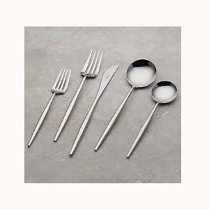 Vente Restaurant de luxe en acier inoxydable plaqué argent ensemble de couverts élégant élégant ressembler à des baguettes poignée cuillère fourchette ensemble - Product Image 1