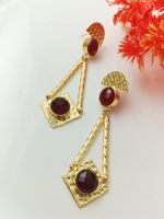 Boucles d'oreilles pendantes de luxe plaquées or, faites à la main, pour mariages, fêtes, cadeaux