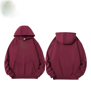 Pull à capuche de coupe régulière en molleton de coton épais pour hommes avec logo personnalisé et style streetwear - Product Image 3