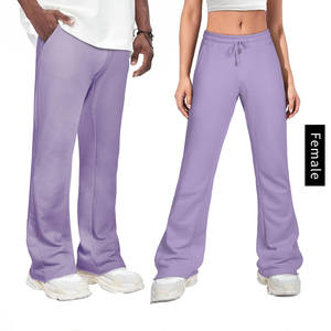 กางเกงวอร์มผ้าฟลีซสำหรับผู้ชาย, กางเกงวิ่งจ๊อกกิ้งผ้าคอตตอนย้อมสีเรียบป้องกันรอยยับกางเกงของผู้ชายสีพื้น - Product Image 4