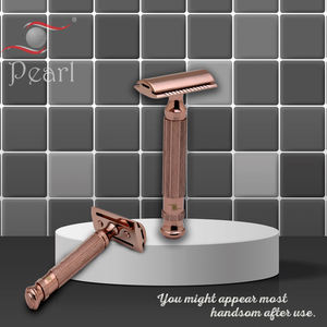 Rasoir de sûreté perlé à double tranchant pour hommes L-55 lame en acier inoxydable blush - Product Image 5