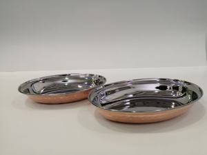 Designer Modern Premium High Quality Indian Plated Hand Small Crafted Copper & Steel Combination Servant Kadai Modern Fancy Dish - Product Image 5