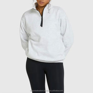 Sweat-shirt à col montant avec fermeture éclair Logo OEM de haute qualité Sweat à capuche en coton hip hop ample surdimensionné pour femmes - Product Image 1