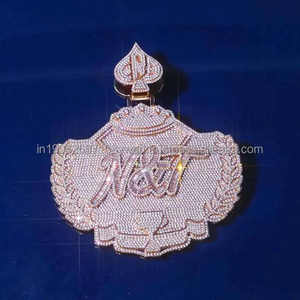 Colgante de diseño personalizado de lujo Iced Out Chapado en plata 925 y colgante de diamante cultivado en laboratorio VVS Colgante de diseño personalizado - Product Image 1