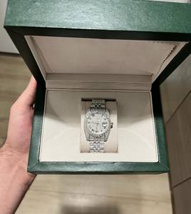 Luxueux argent glace Out coupe Moissanite diamant montre pour hommes bijoux de mode montre en acier inoxydable - Product Image 4