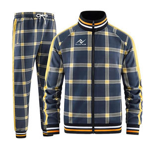 Men's Custom Logo Full-Zip Long Sleeve Plaid Track <b>Jackets</b> Quick Dry <b>Winter</b> Sports Sweatsuit with <b>Maternity</b> Design - Product Image 1
