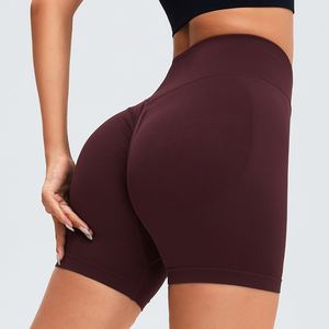 Qualité supérieure Femmes Gym Sport Yoga Shorts Sans Couture Couleur Unie Workout Fitness Scrunch Butt Lifting Plus Size - Product Image 4