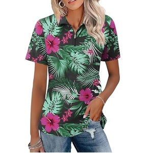 Vêtements d'été Prêt à expédier Produit Polo Golf T-shirt Teinture dégradée Couleurs Femmes Polo Sports Golf Tees Chemises Respirantes - Product Image 5