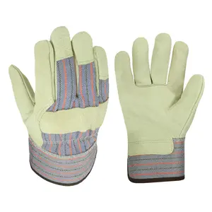 定制品牌热销100% 耐用工作手套/价格便宜纯色皮革焊接手套