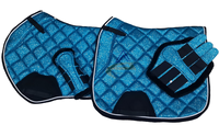 Tapis de selle équestre CST 221 S-box Blue Glitter Jumping Horse, doublure en polycoton, logo personnalisé, haute qualité