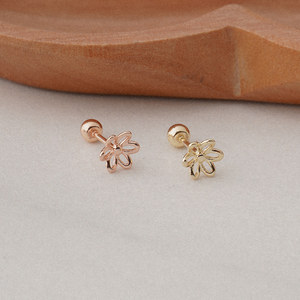 Orecchini Piercing da donna in oro 14k Fine linea Trendy 6 fiori Piercing gioielli di base ogni giorno da K-Jewelry - Product Image 4