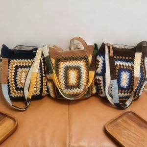 Bolso Tote Cuadrado de Algodón Tejido a Mano, Estilo Bohemio, Personalizado, con Dos Asas, para la Vida Diaria y Viajes - ACki - Product Image 6