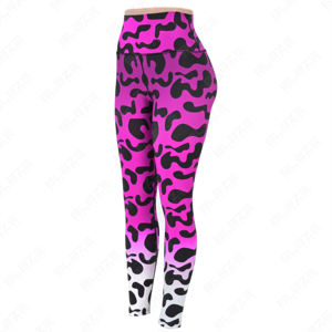 Leggings pour femmes logo personnalisé sublimation taille élastique Leggings de yoga - Product Image 1