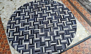 Nouvelle tendance véritable fait à la main en cuir véritable tapis et tapis en cuir de vachette Offre Spéciale Patchwork tapis pour salon grande surface - Product Image 6