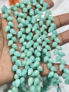 Amazonita Natural AAA, Facetada, en Forma de Lágrima, Perforada, Hilo de 8 Pulgadas, 6x9mm Aprox. - Product Image 6