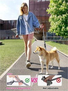 Correa para Perro Manos Libres Clásica de 3 Metros, con Correa Cruzada para la Cintura, Ajustable, con Mango Amortiguador de Impactos, Ligera - Product Image 4