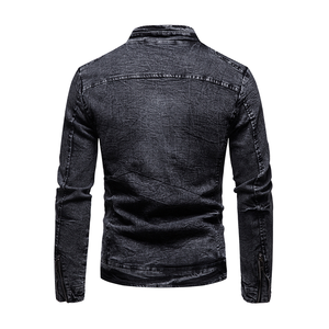 Logo personnalisé Veste en jean unie décontractée à manches longues pour hommes, tout nouveau style de veste en jean, fabriquée à partir de tissu de haute qualité - Product Image 4